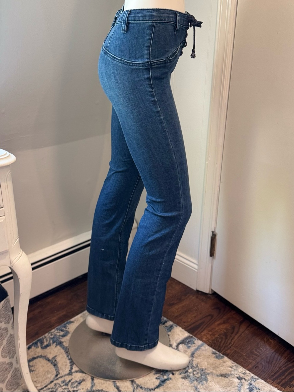 Free People Blue Wash Eva lace-up bootcut jeans | Size 25